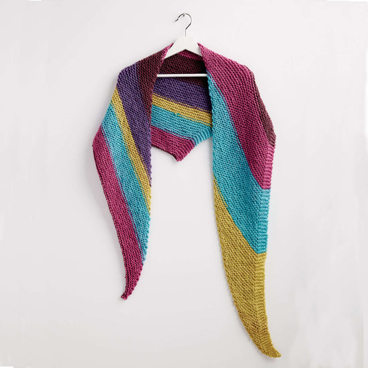 Knit Shawl made in Bernat Pop! yarn