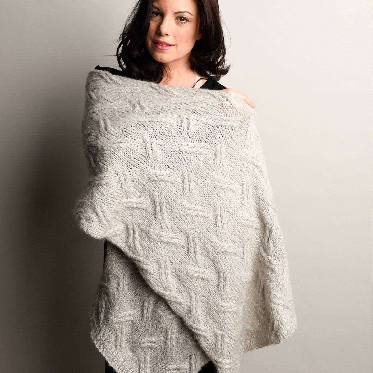 Knit Wrap made in Bernat Plentiful yarn