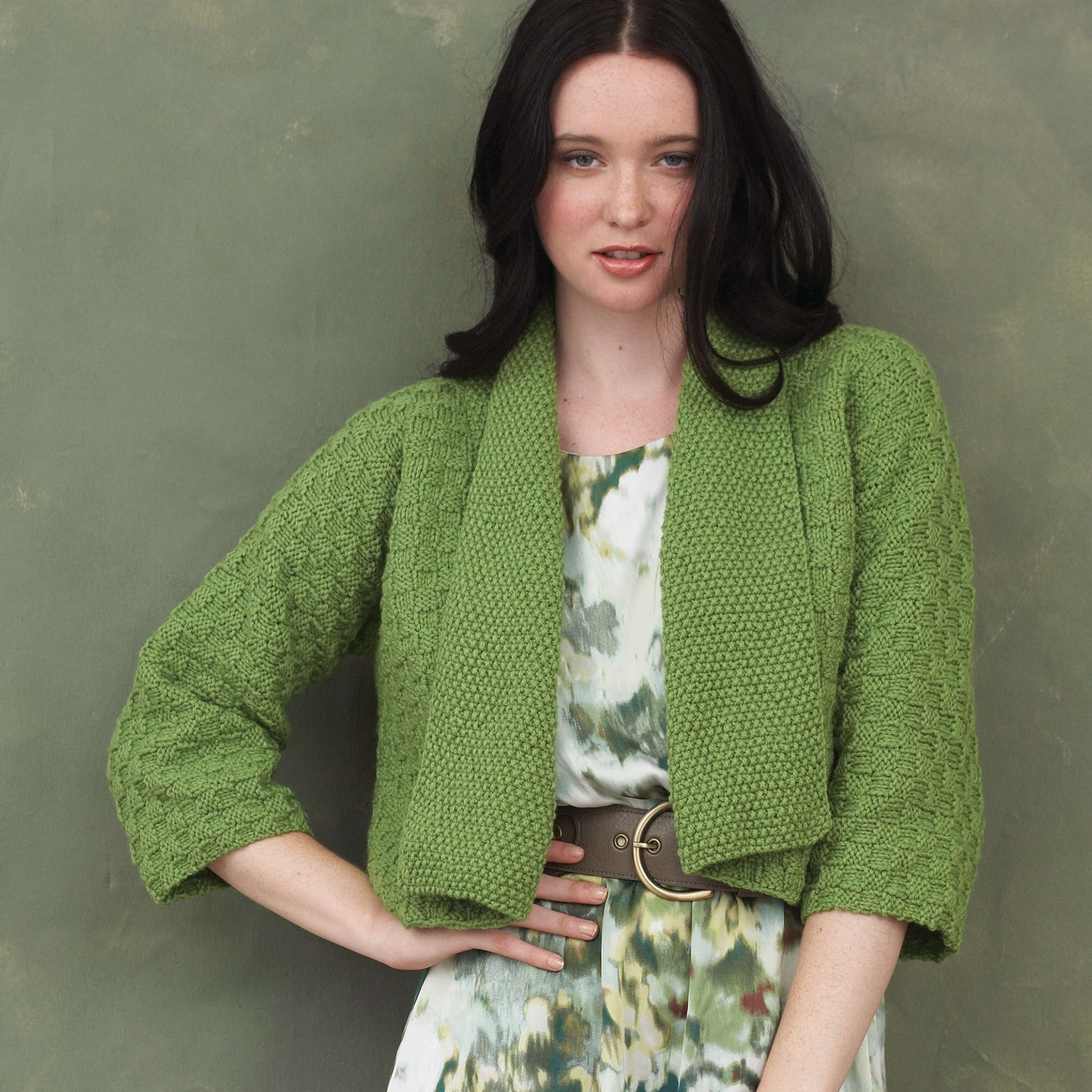 Free Bernat Kimono Sleeve Knit Cardigan Pattern