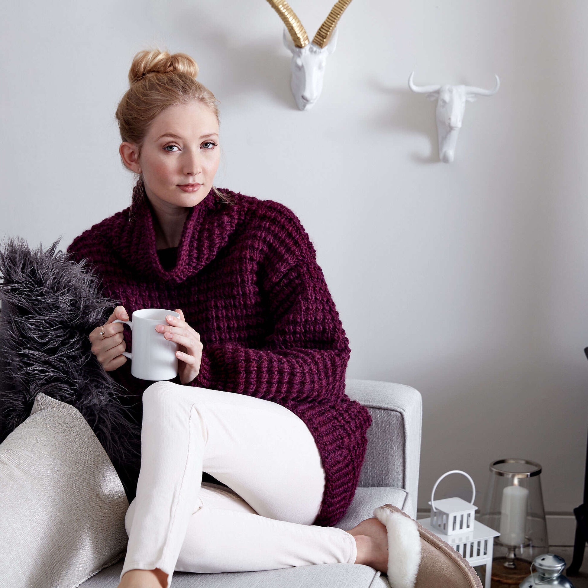 Free Bernat Easy-Going Knit Pullover Pattern