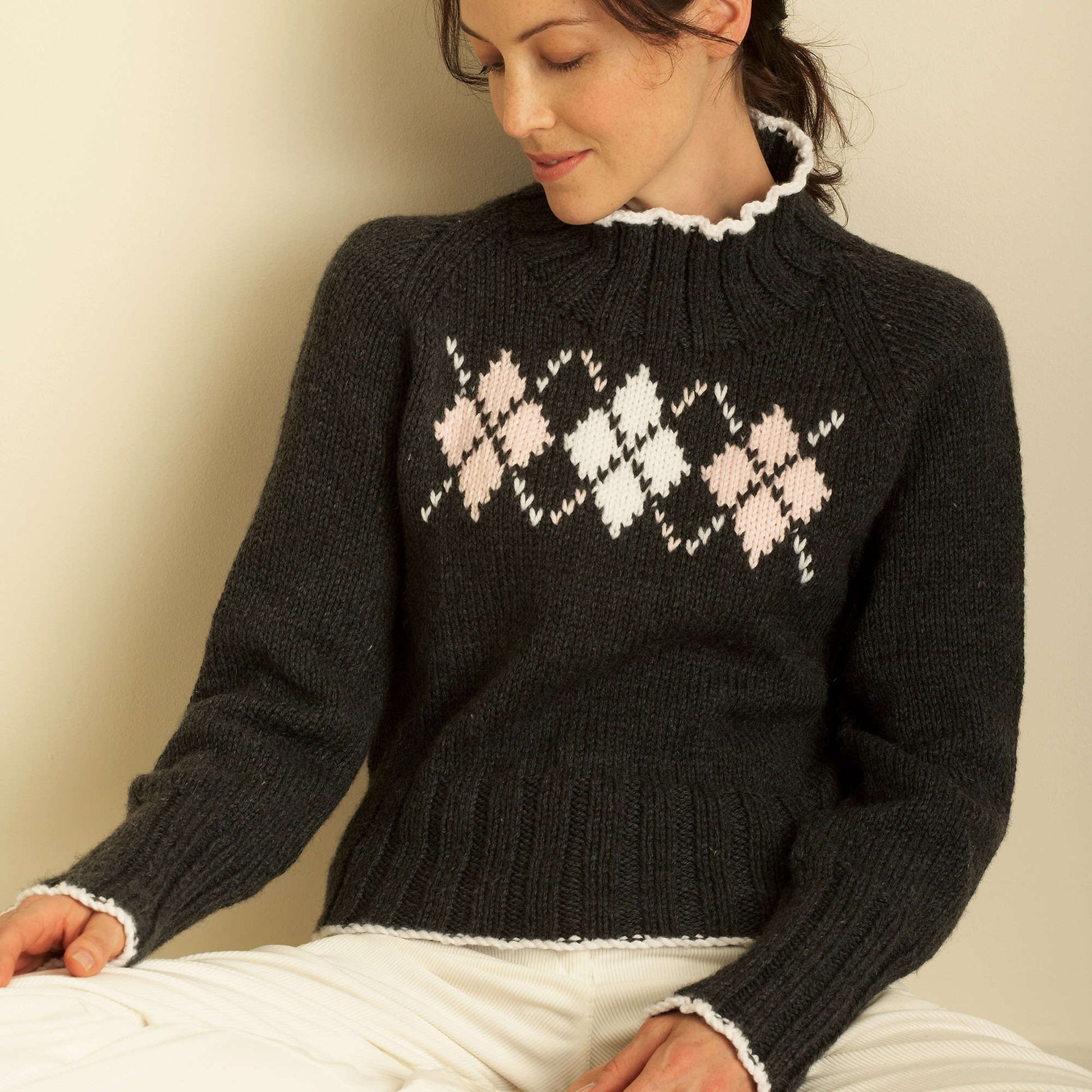 Free Bernat Argyle Sweater Knit Pattern