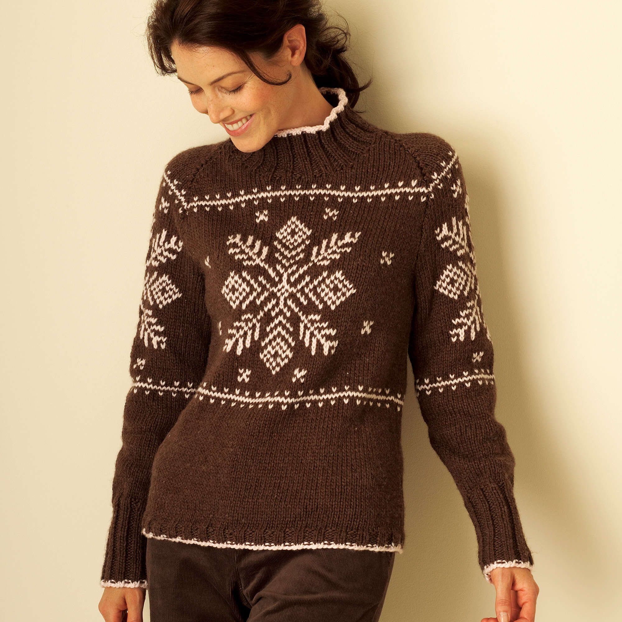 Free Bernat Snowflake Sweater Knitting Pattern Yarnspirations
