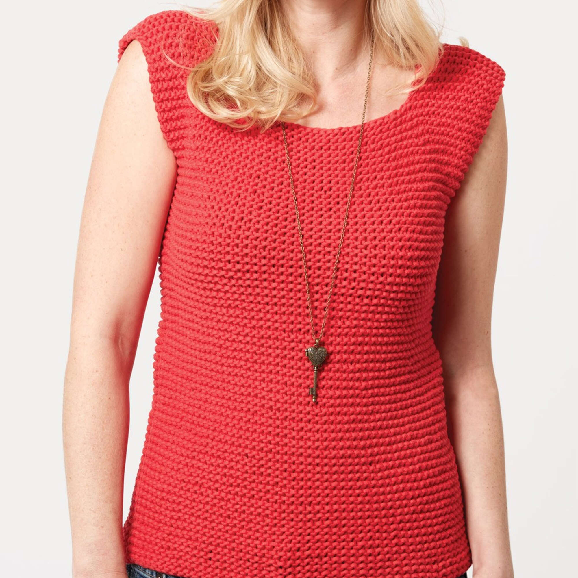 Free Beginner Bernat Garter Stitch Tank Knitting Pattern