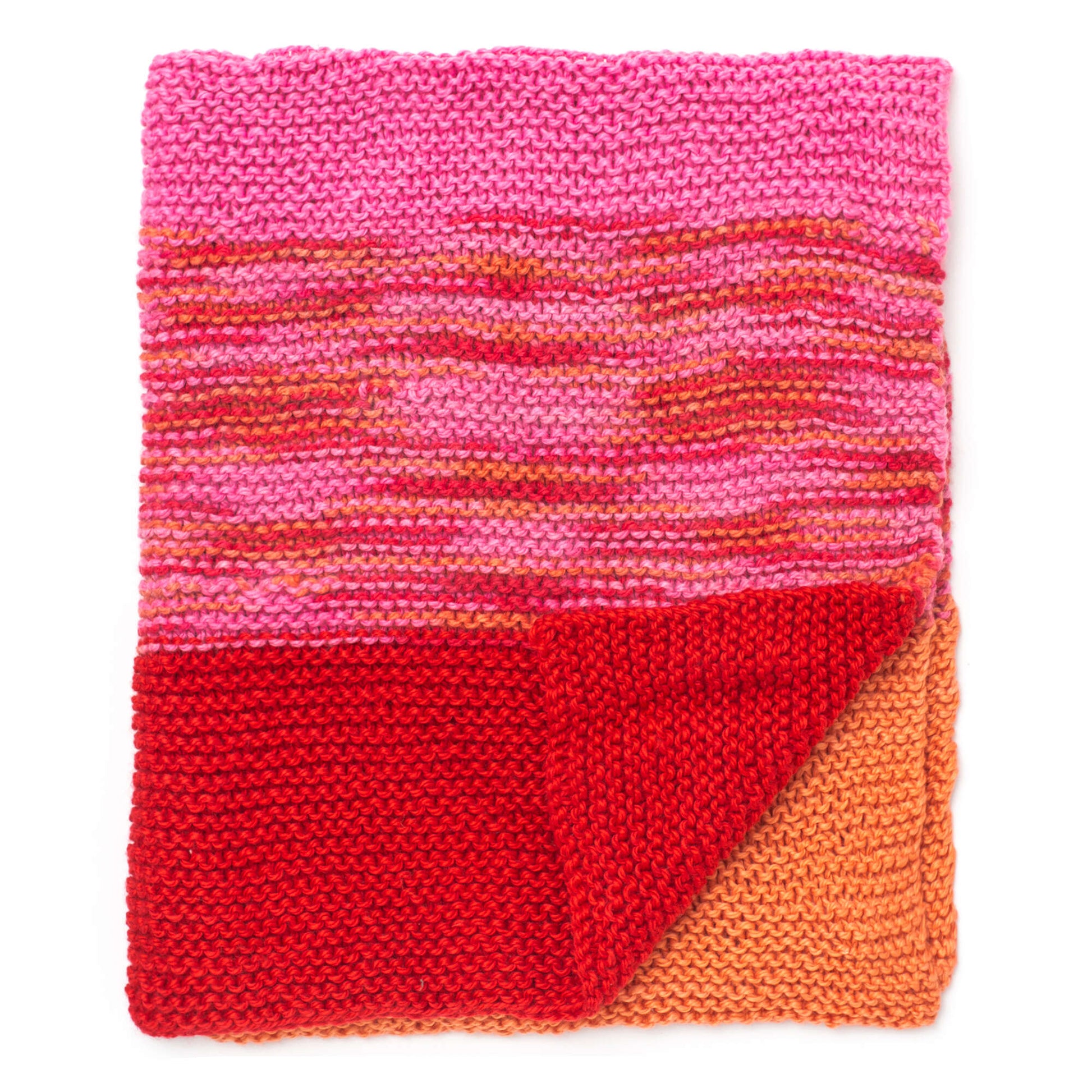 Free Bernat Garter Stripes Knit Baby Blanket Pattern