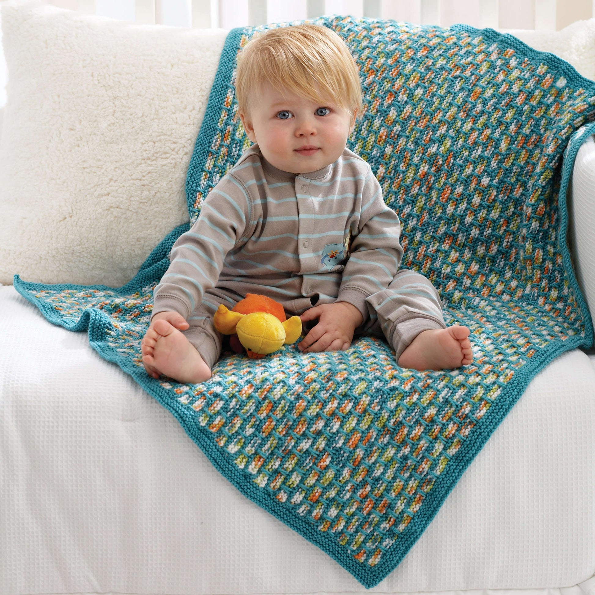 Free Bernat Woven Look Knit Blanket Pattern