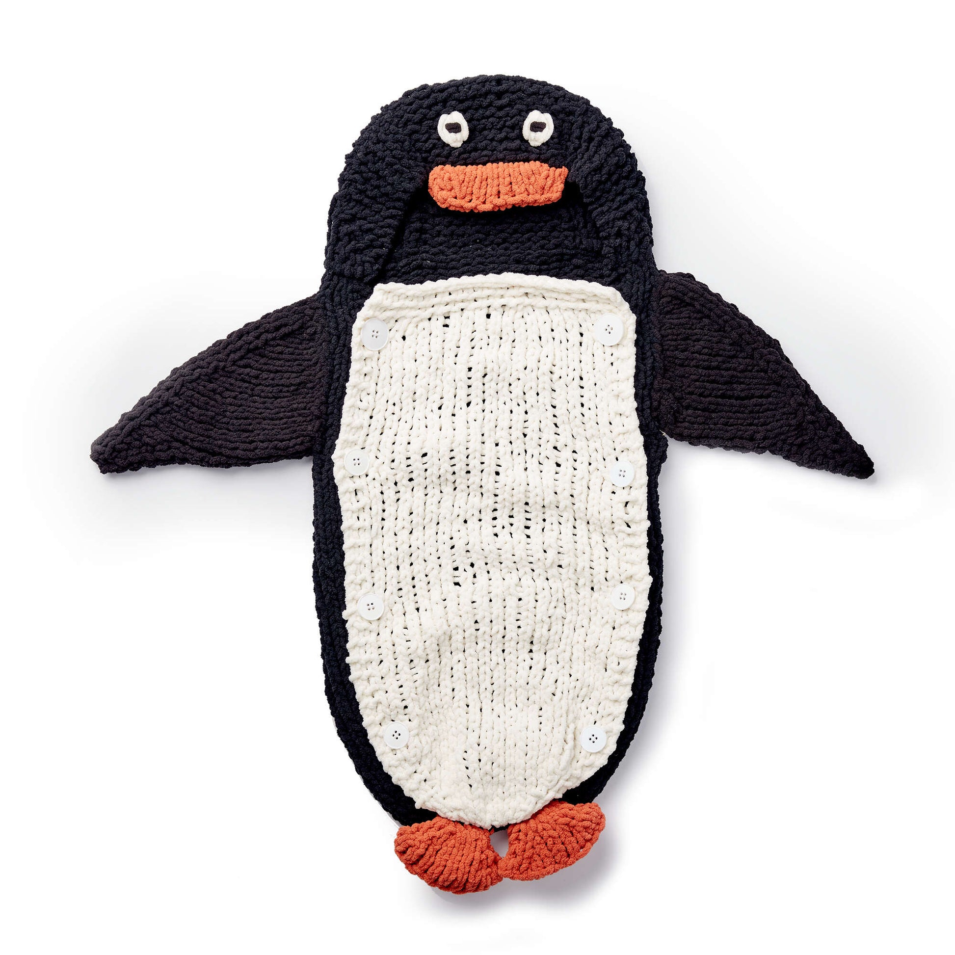 Free Bernat Knit Penguin Baby Sack Pattern