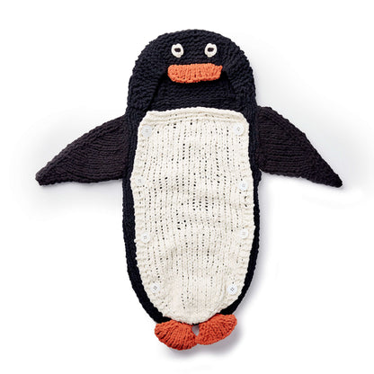 Bernat Knit Penguin Baby Sack Knit Blanket made in Bernat Blanket yarn