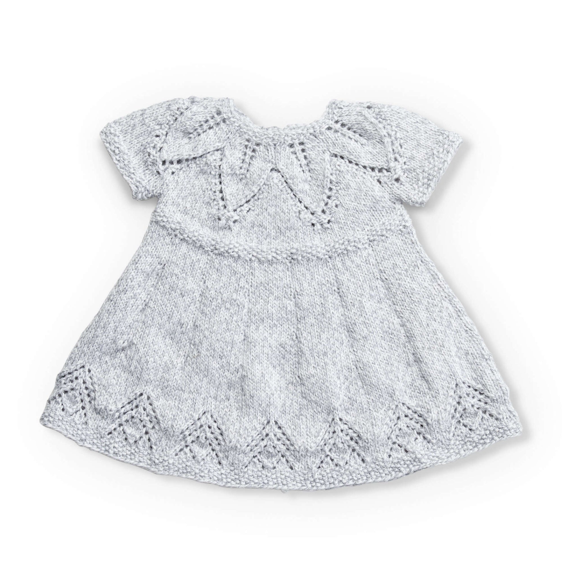 Free Bernat Fairy Leaves Dress Knit Pattern