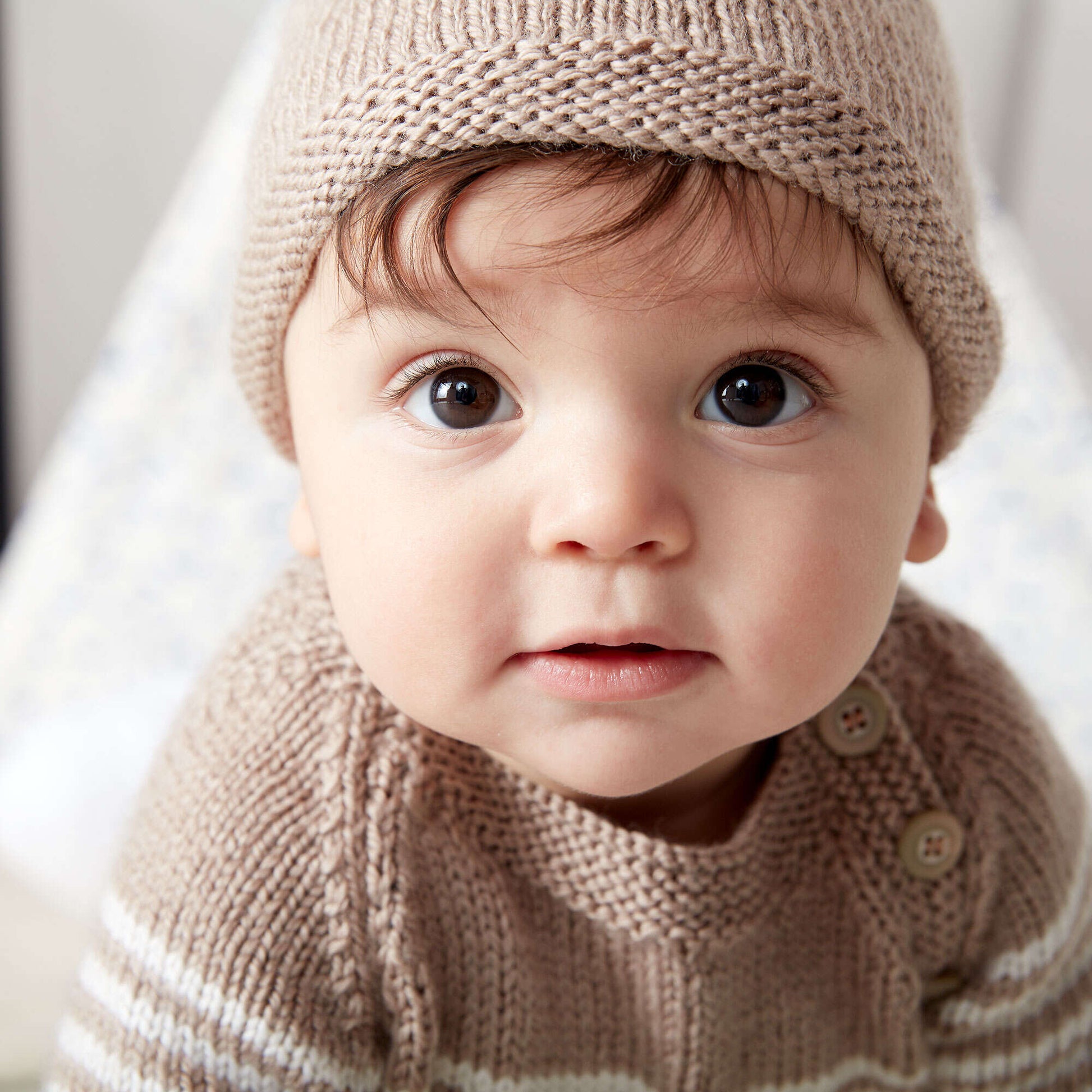 Free Bernat Wee Stripes Knit Pullover And Hat Pattern