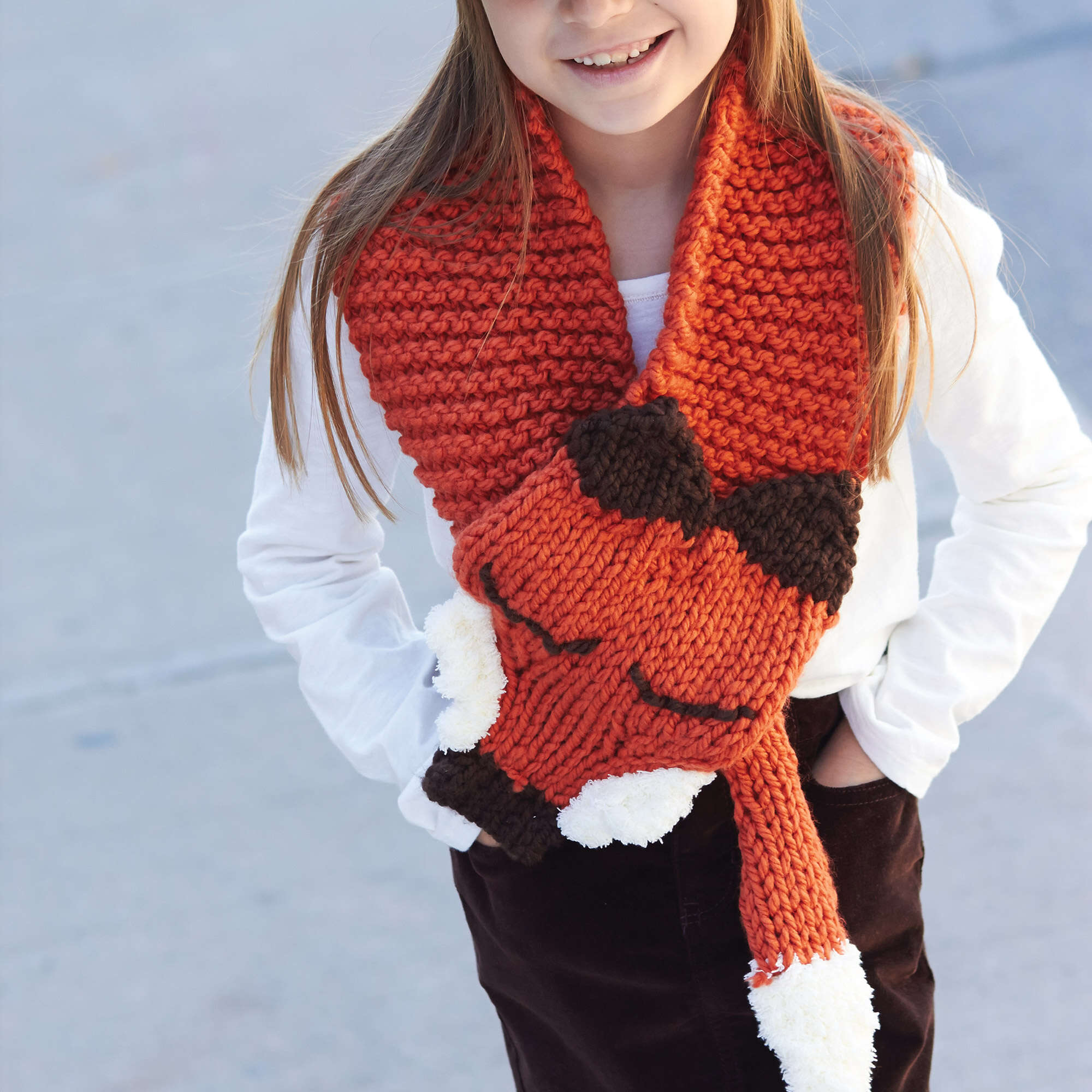 Free Bernat Like a Fox! Scarf Knitting Pattern | Yarnspirations