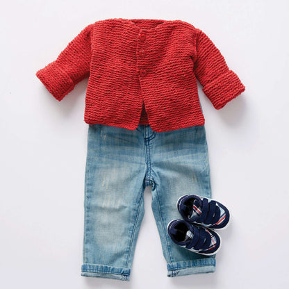 Bernat Soft And Simple Knit Baby Cardigan 12 mos