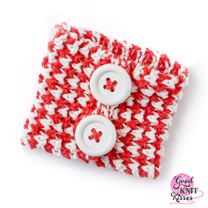 Bernat Peppermint Knit Mug Hug & Jar Hug Gift Set Knit Accessory made in Bernat Handicrafter Cotton yarn