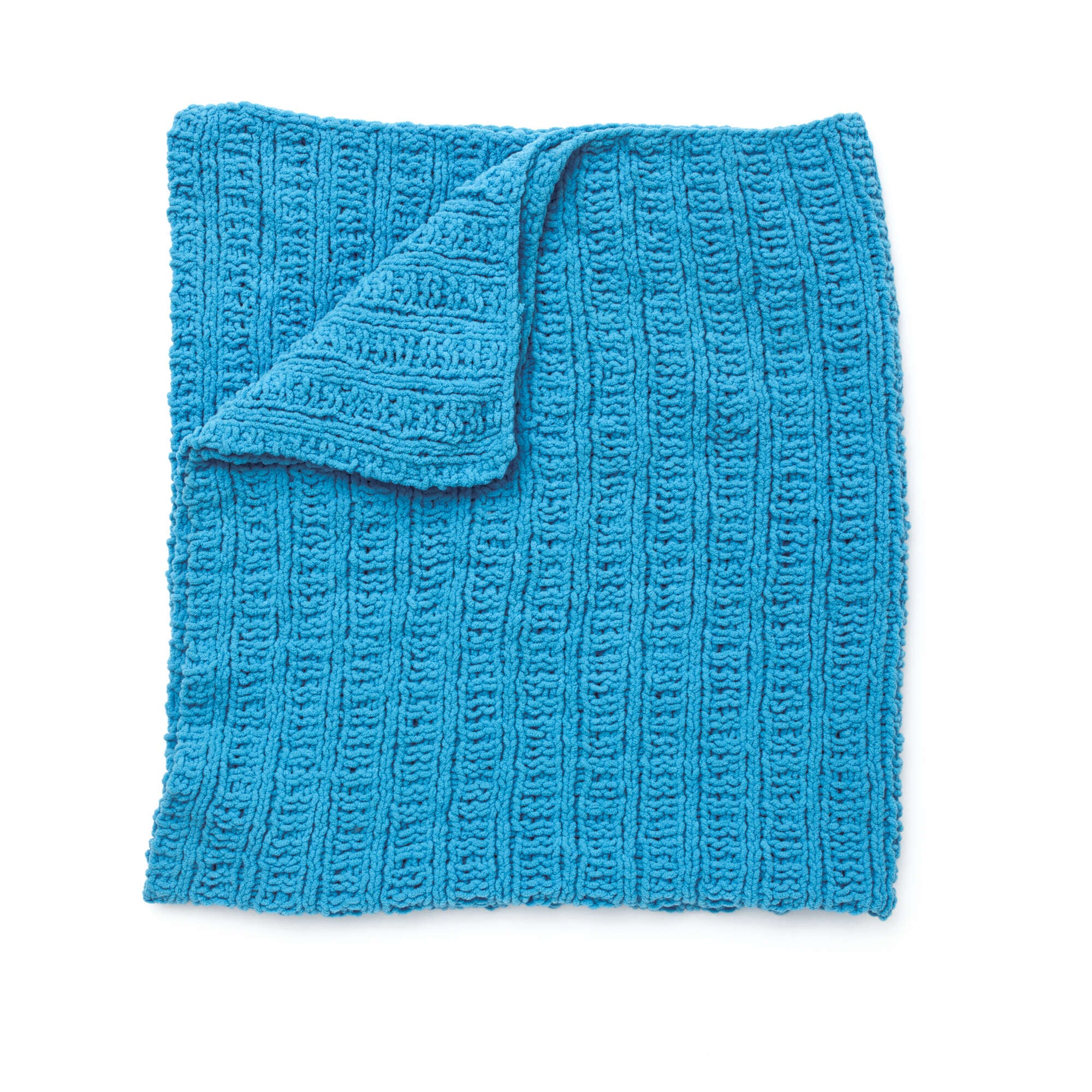 Crochet Wool Blanket Waffle Pattern Blue Wool Throw Sofa Small Blanket,  Gift to Old, 47x73 