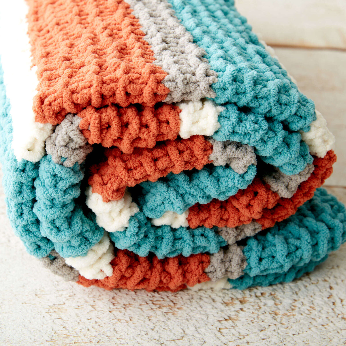 Knit Blanket made in Bernat Blanket yarn