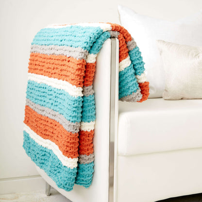 Bernat Get Fresh Throw Knit Knit Blanket made in Bernat Blanket yarn
