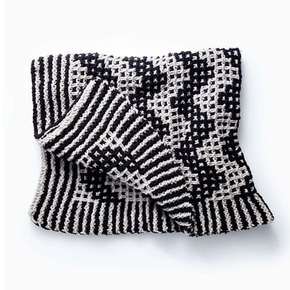 Bernat Mosaic Chevron Knit Blanket Knit Blanket made in Bernat Blanket yarn