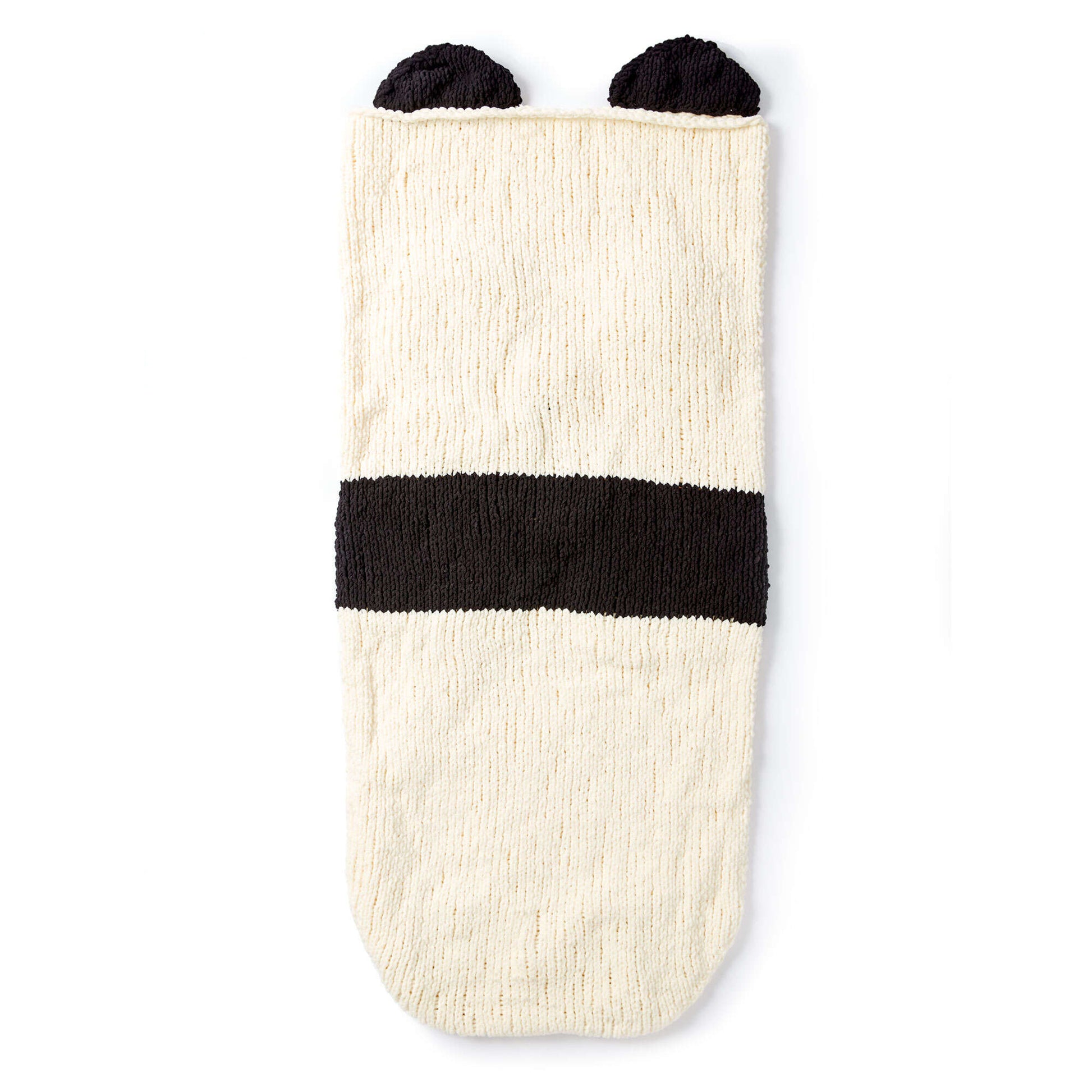 Free Bernat Knit Panda Bear Snuggle Sack Pattern