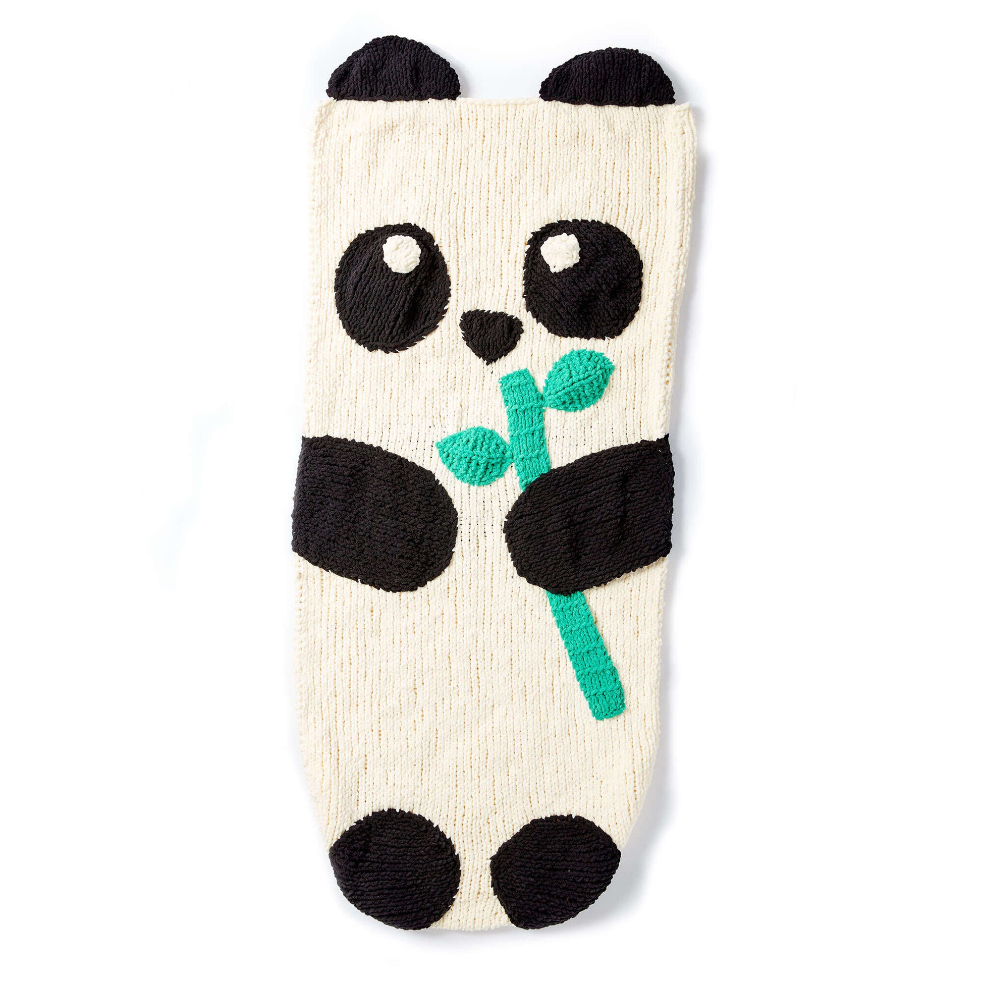 Free Bernat Knit Panda Bear Snuggle Sack Pattern