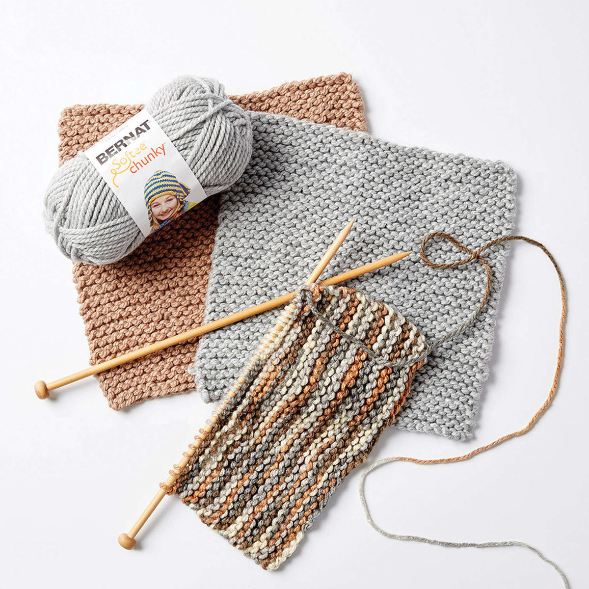 Knit Blanket made in Bernat Softee Chunky yarn