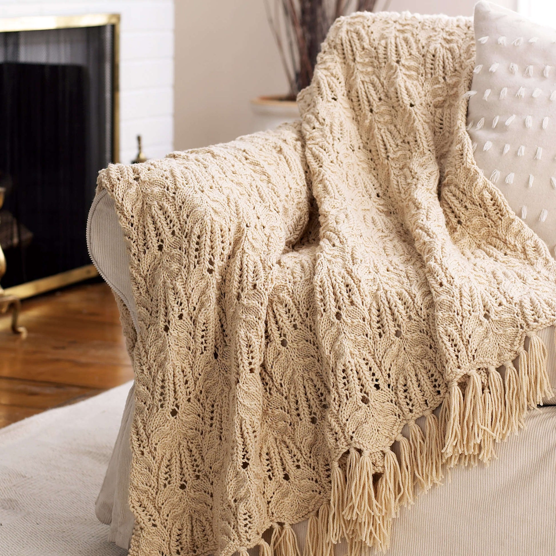 Free Bernat Lace And Cable Afghan Knit Pattern