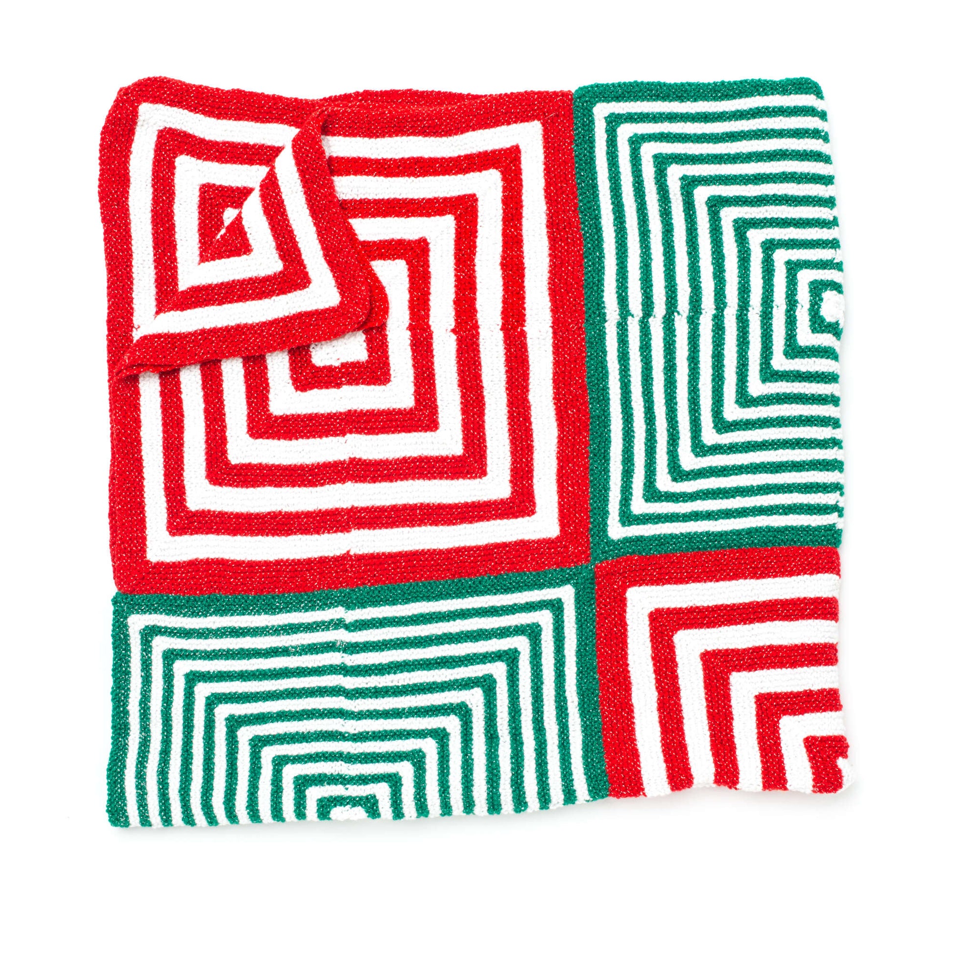 Free Bernat Mitered Christmas Knit Blanket Pattern