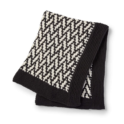 Bernat Mosaic Herringbone Knit Throw Knit Blanket made in Bernat Blanket yarn