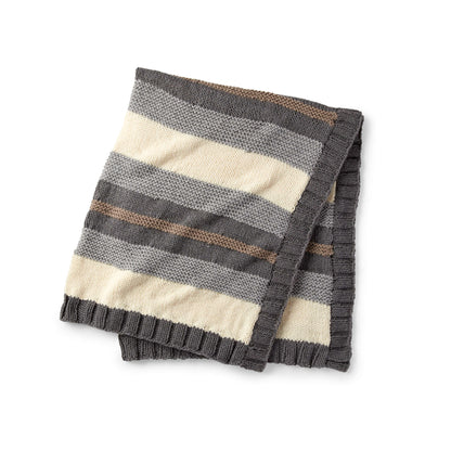 Bernat Simple Stripe Knit Blanket Denim
