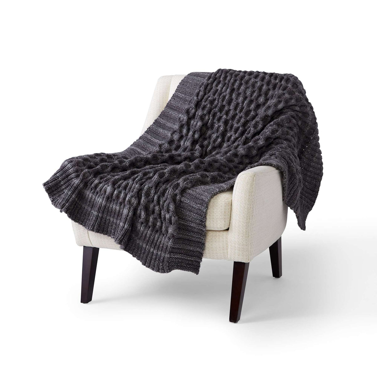 Knit Blanket made in Bernat Wavelength yarn