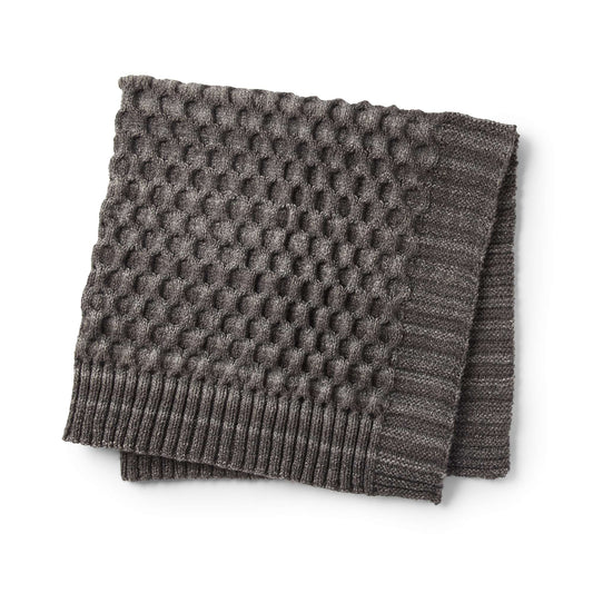 Knit Blanket made in Bernat Wavelength yarn
