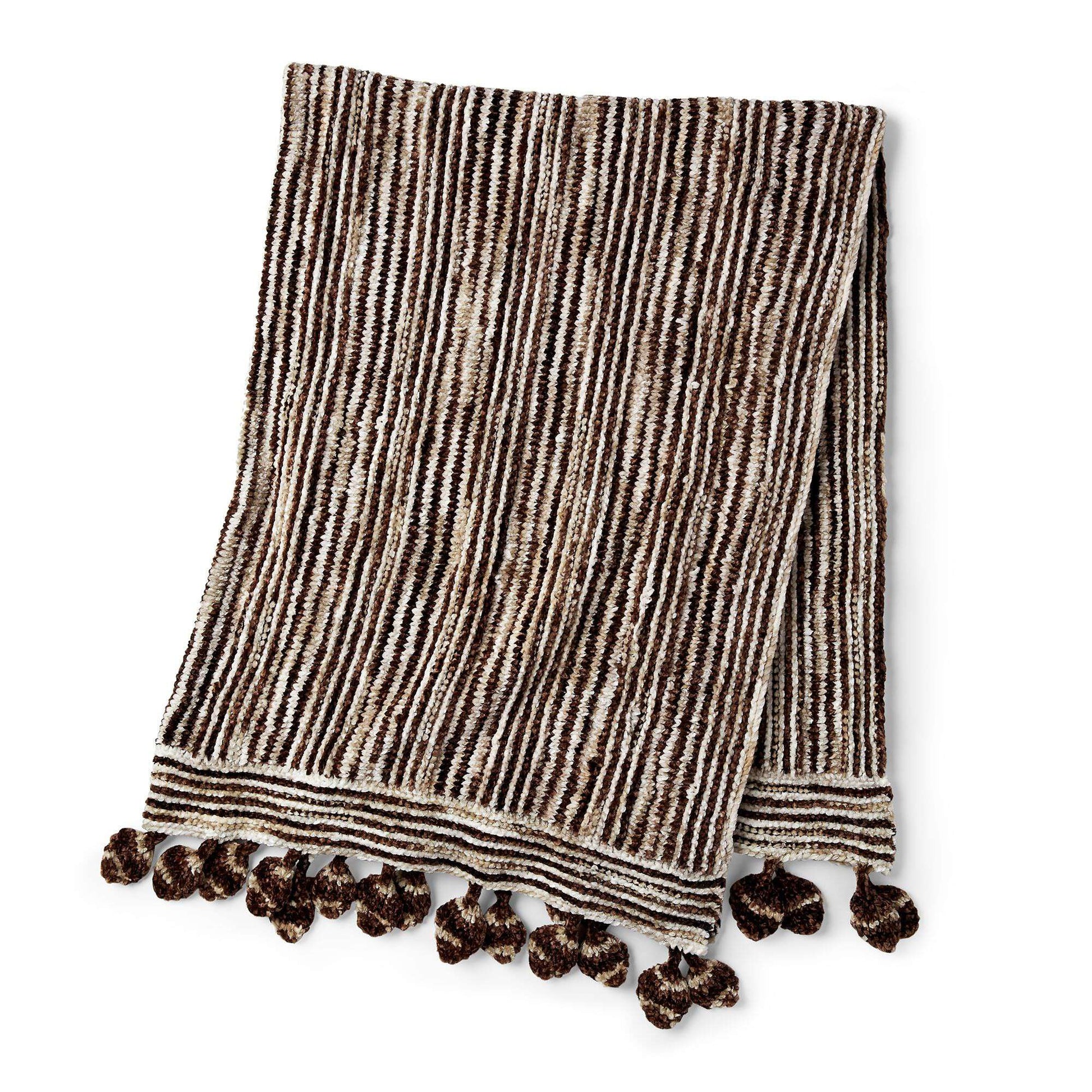 Free Bernat Little Leaves All In A Row Knit Blanket Pattern