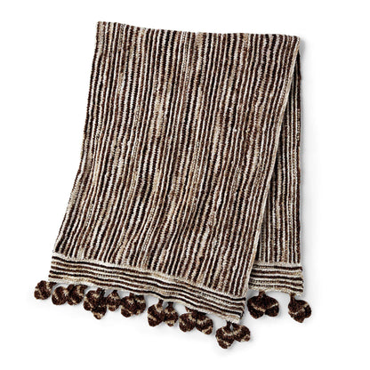 Bernat Little Leaves All In A Row Knit Blanket Knit Blanket made in Bernat Crushed Velvet yarn