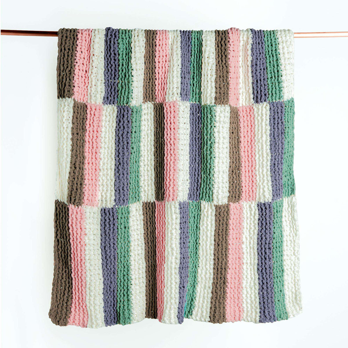 Knit Blanket made in Bernat Baby Blanket yarn
