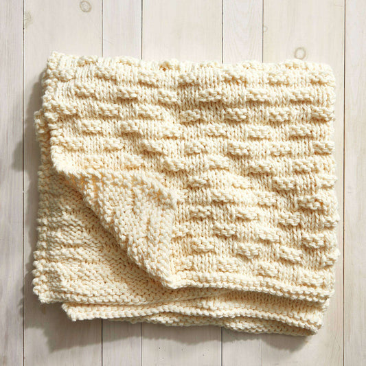 Knit Blanket made in Bernat Softee Chunky yarn