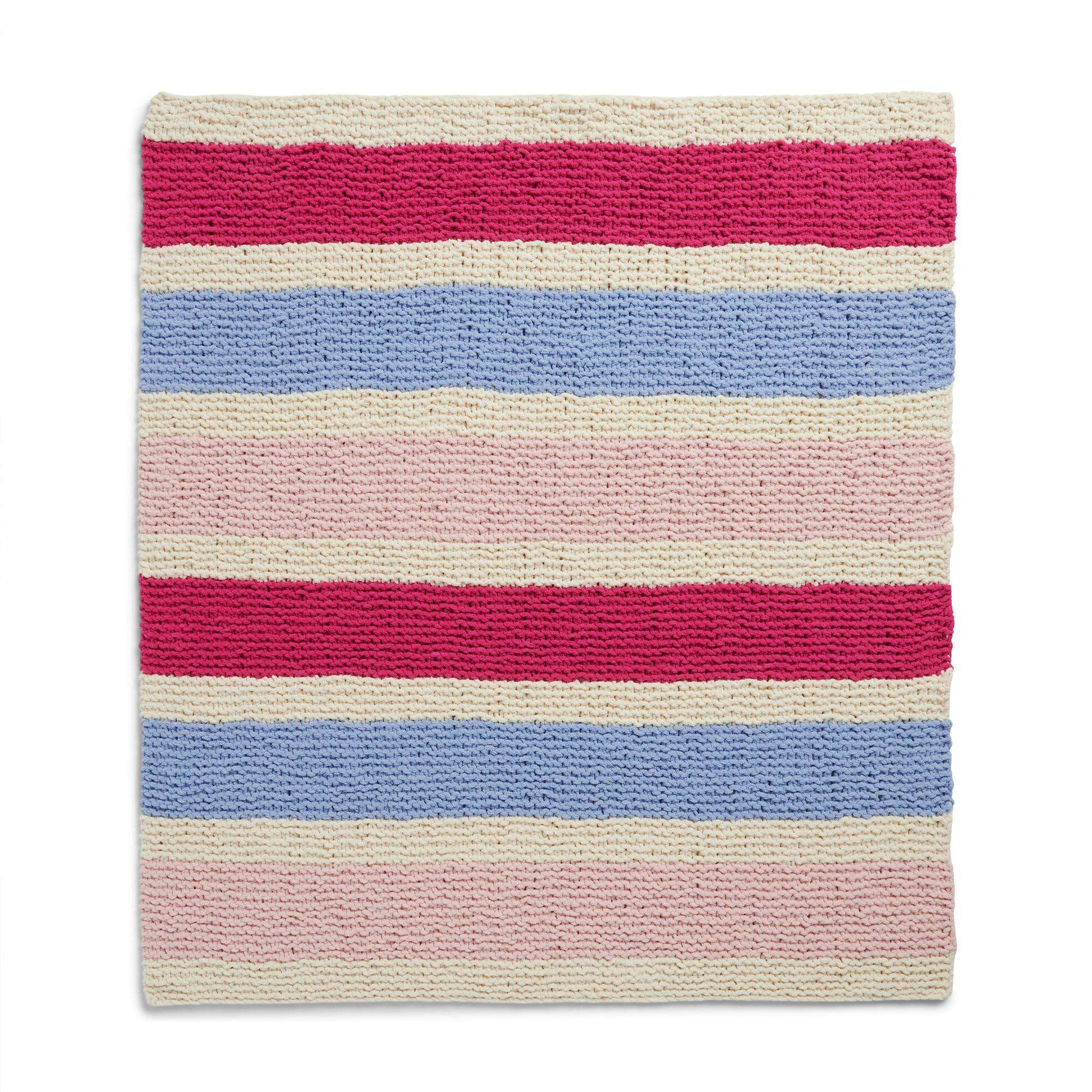 Free Bernat Snuggly Stripes Garter Knit Blanket Pattern