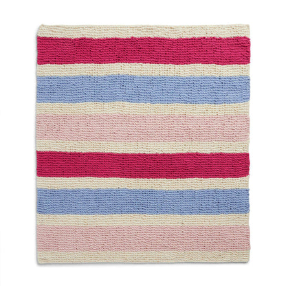 Bernat Snuggly Stripes Garter Knit Blanket Knit Blanket made in Bernat Blanket yarn