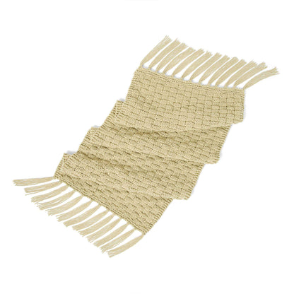 Bernat Basketweave Knit Wearable Throw Knit Shawl made in Bernat Forever Fleece yarn