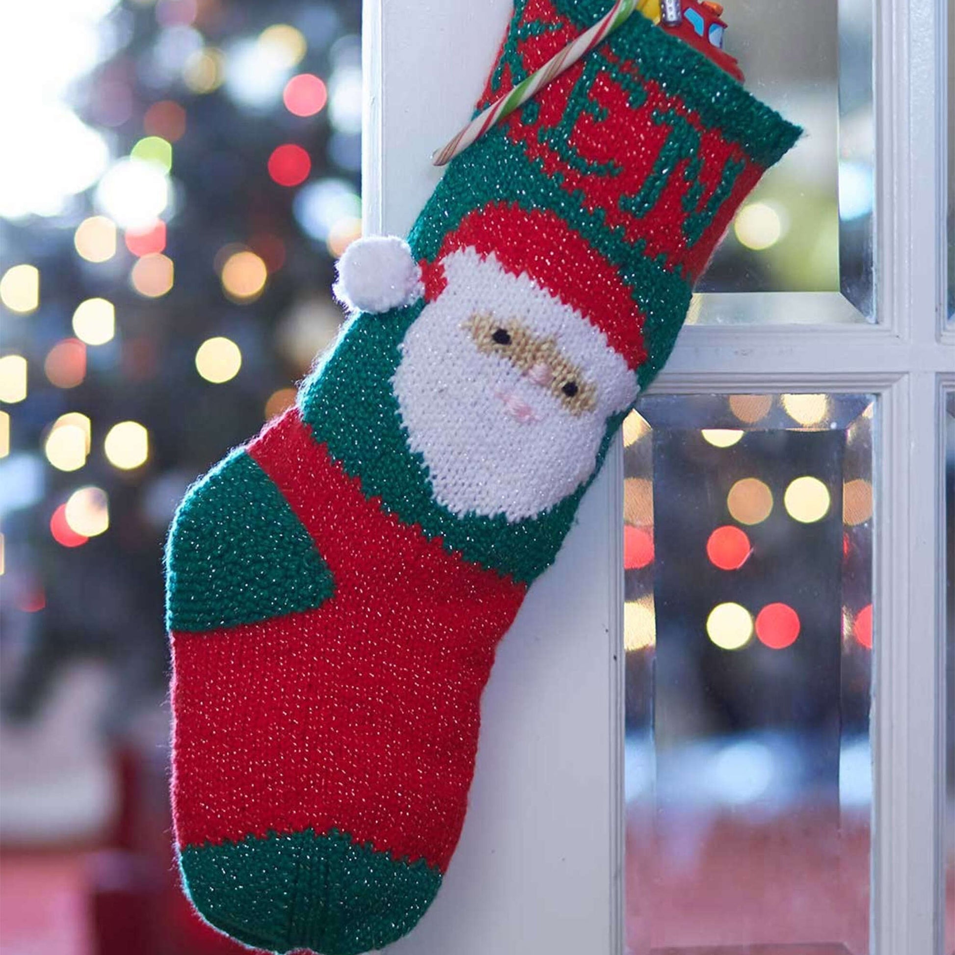Free Bernat Santa's Stocking Just for You Knit Pattern