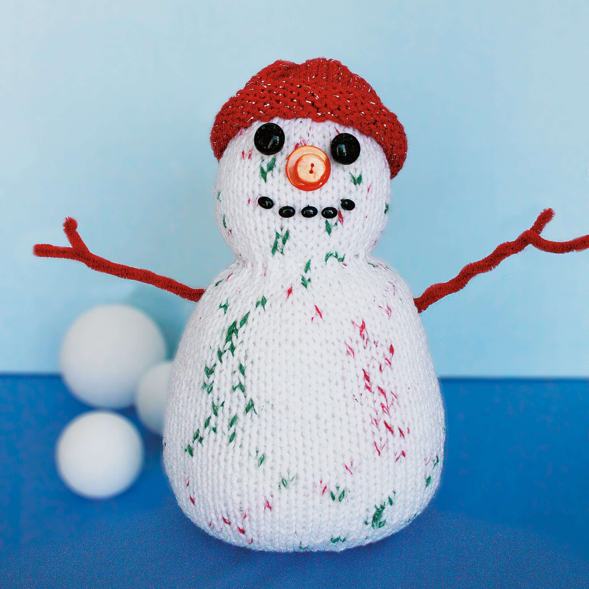 free easy bernat snowman to knit knitting pattern | yarnspirations