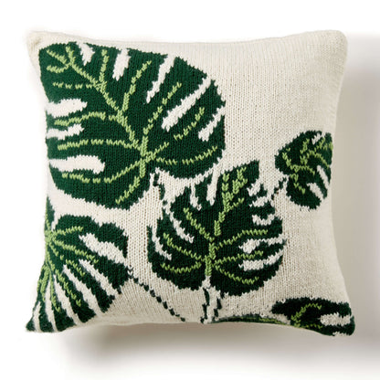 Bernat Tropical Leaf Knit Pillow Bernat Tropical Leaf Knit Pillow Pattern Tutorial Image
