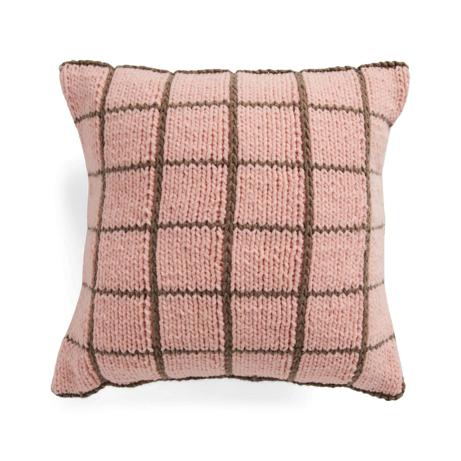 Free Bernat Knit Windowpane Pillow Pattern