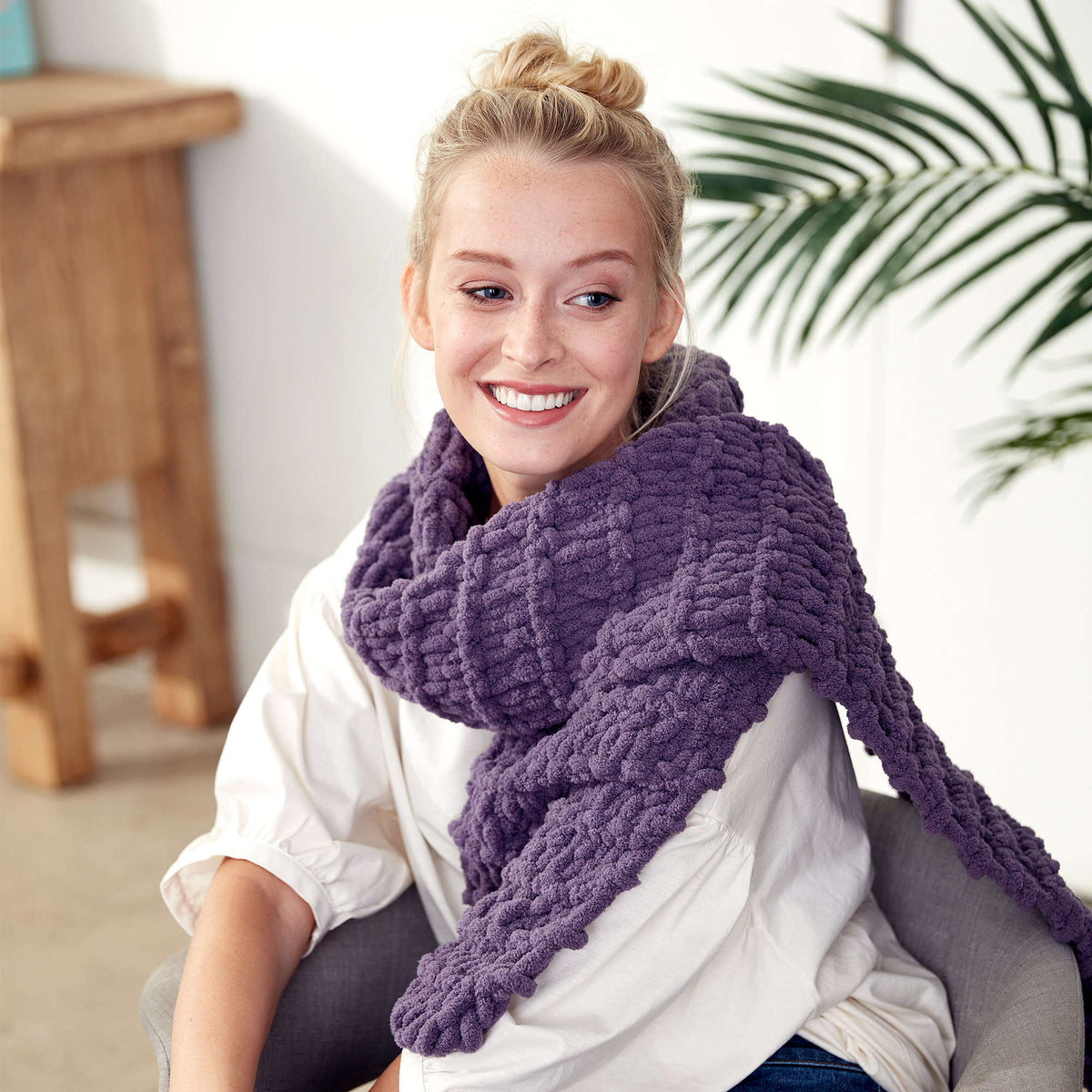 Craft Scarf made in Bernat Blanket-EZ yarn