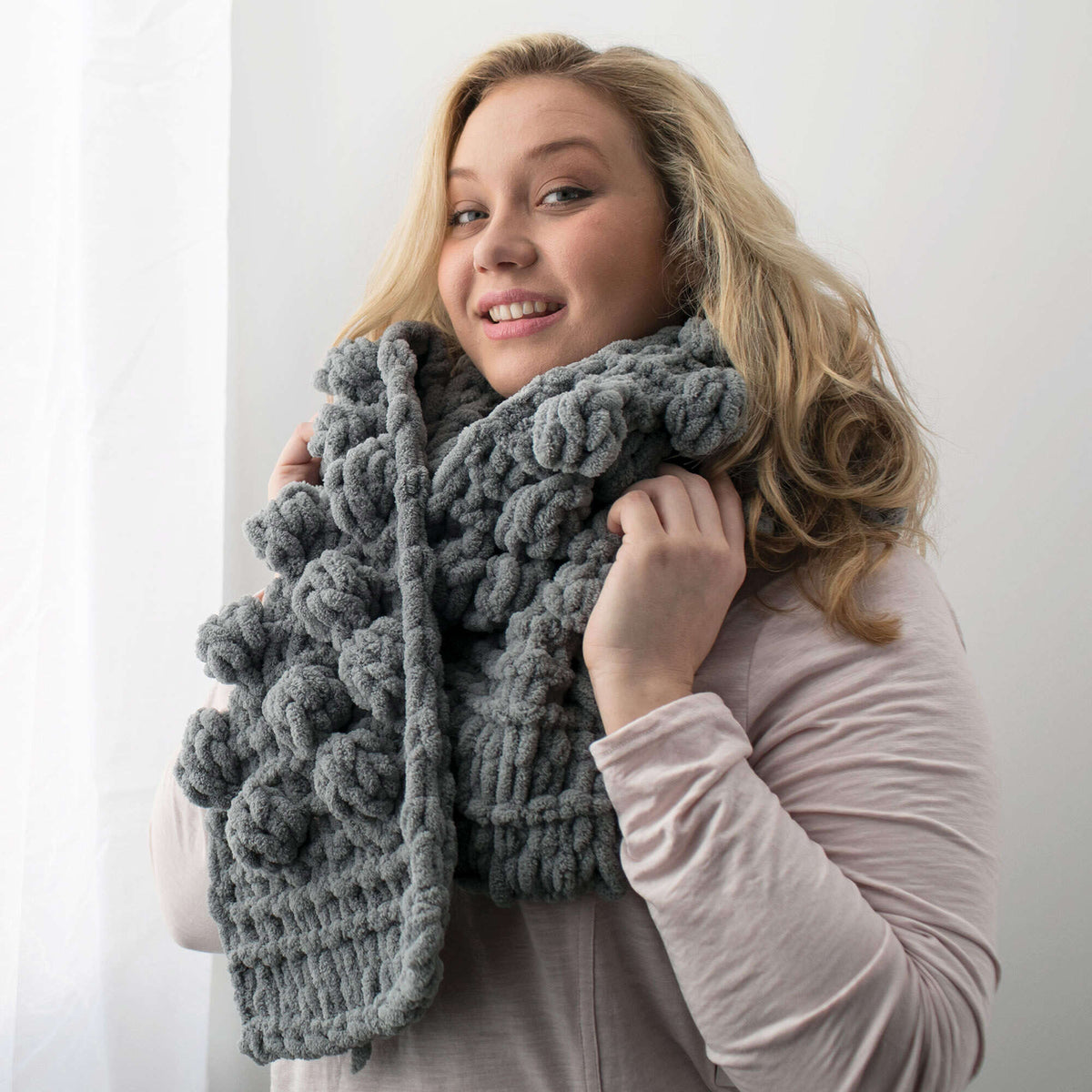 Craft Scarf made in Bernat Blanket-EZ yarn