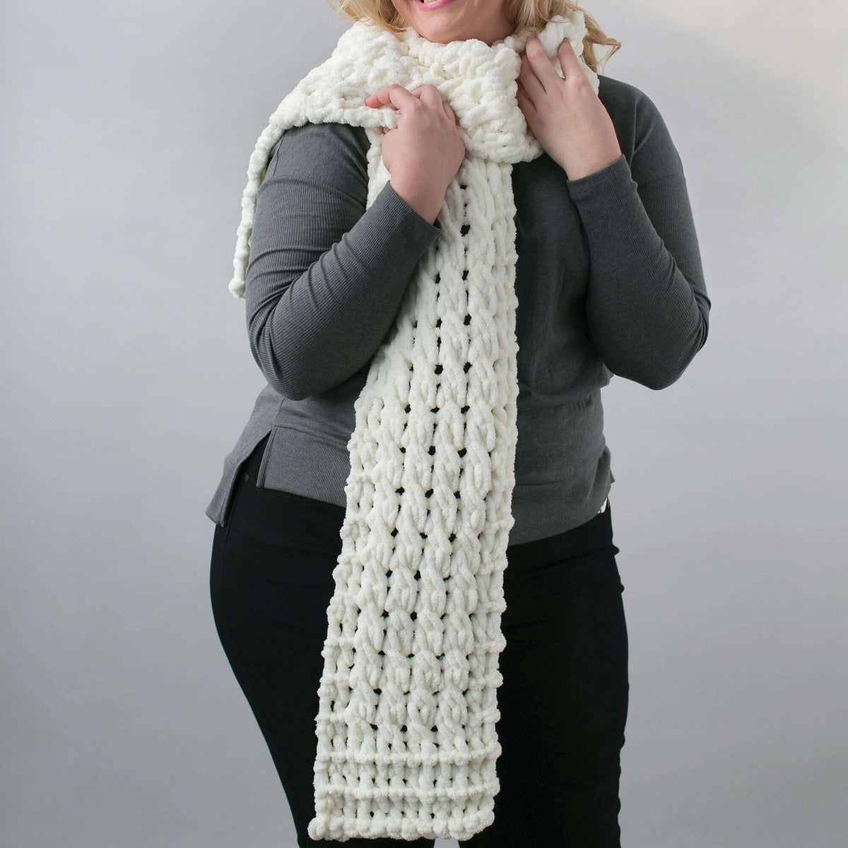 Craft Scarf made in Bernat Blanket-EZ yarn