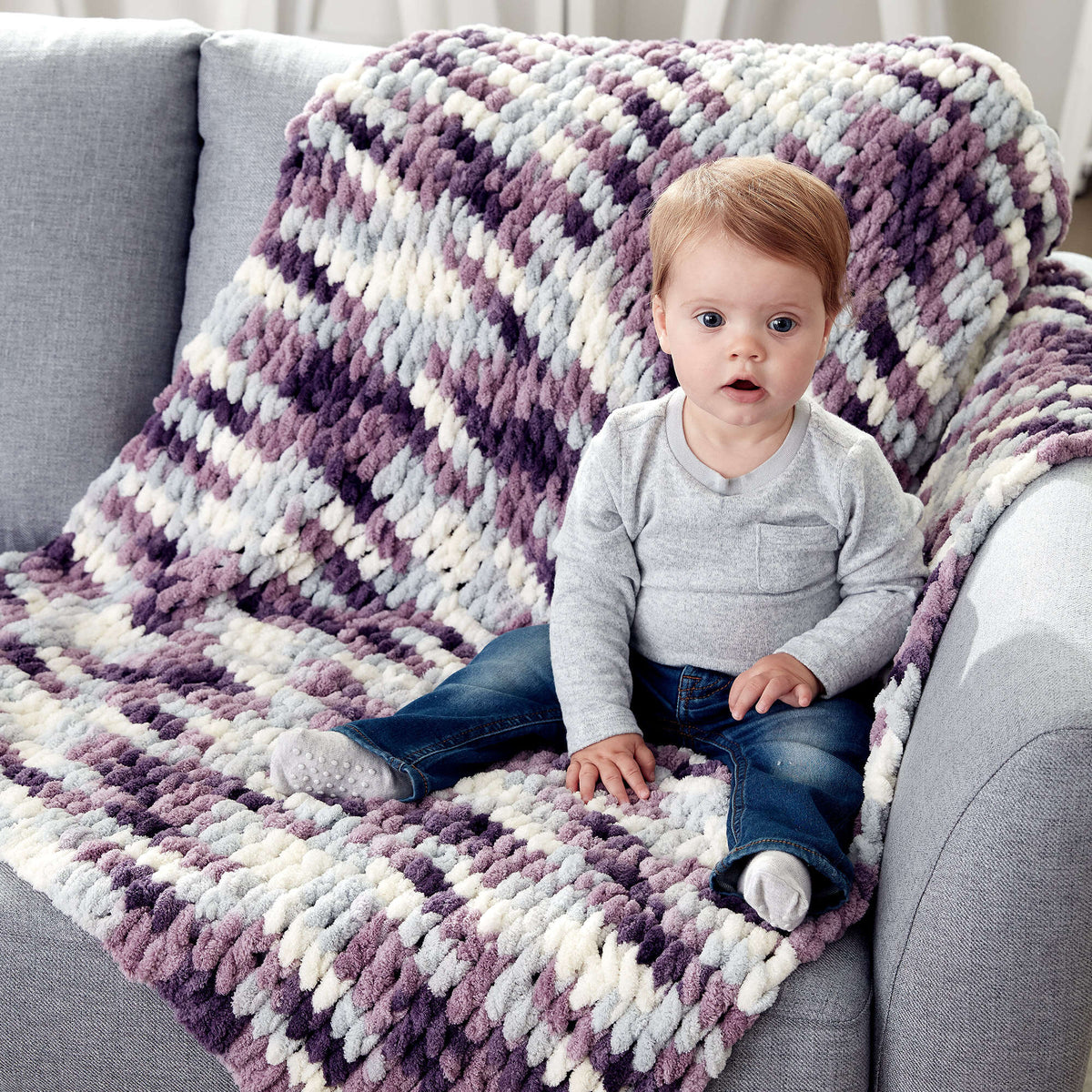 Craft Blanket made in Bernat Blanket-EZ yarn