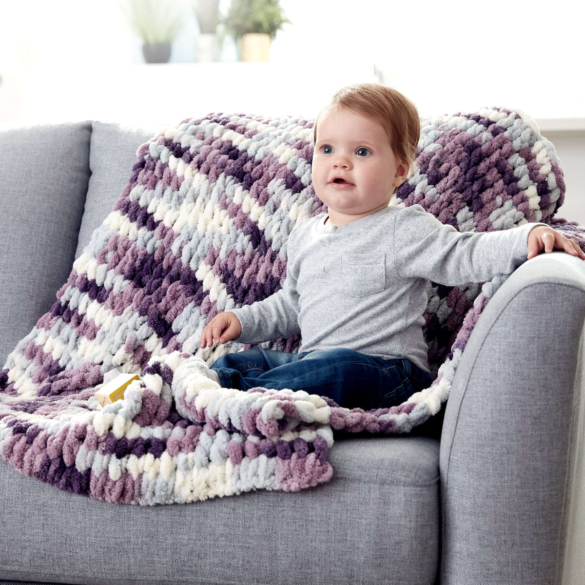 Craft Blanket made in Bernat Blanket-EZ yarn