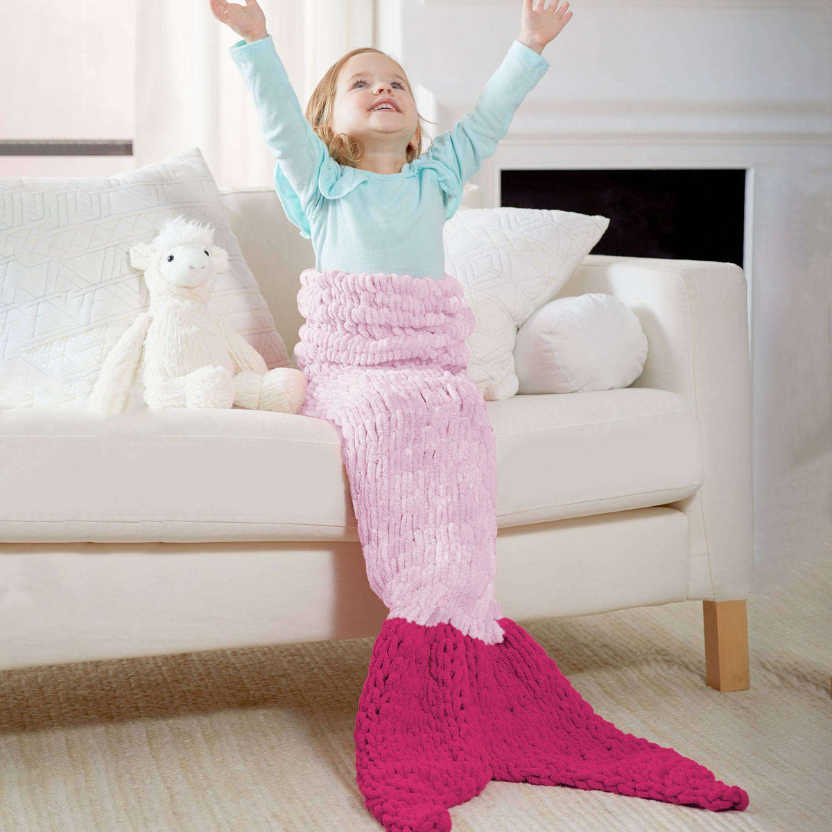 Craft Blanket made in Bernat Blanket-EZ yarn