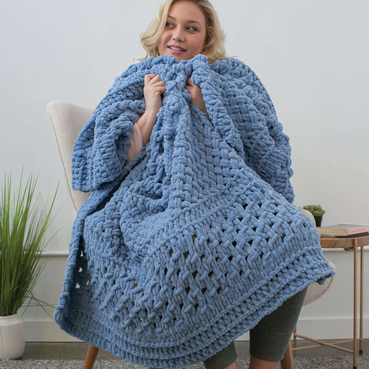Craft Blanket made in Bernat Blanket-EZ yarn