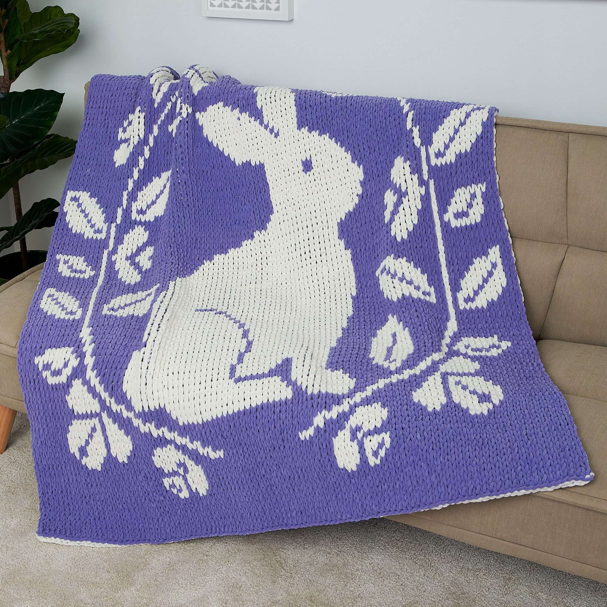 Free Bernat Craft EZ Graph It Bunny Time Blanket Pattern