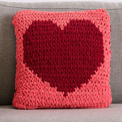 Bernat Craft EZ Graph It With All My Love Pillow Craft Pillow made in Bernat Alize Blanket EZ Graph-it yarn