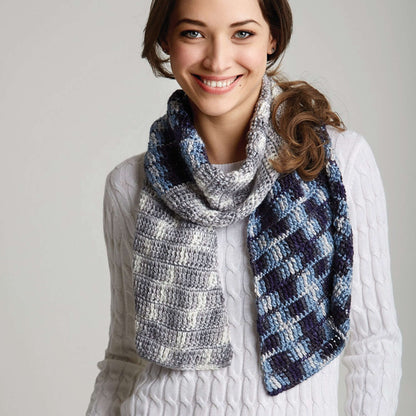 Caron Camo Bias Scarf Crochet Single Size